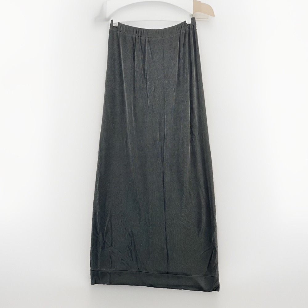 Flax Jeanne Engelhart Women's Black Maxi‎ Skirt Small Linen Blend Elastic Waist